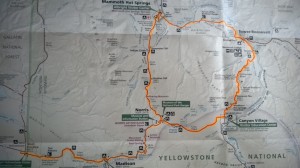 Route Map: Ride #2, Yellowstone NP