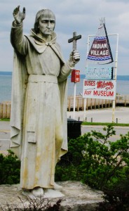 There' something wrong about those signs right behind Fr. Marquette, isn't there?
